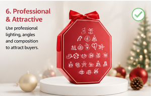 Custom Red Octagon Lid and Base Advent <b>Calendar</b> Box with Ribbon 25 Days Rigid Cardboard Christmas Blind Box Mystery Packaging - Product Image 5