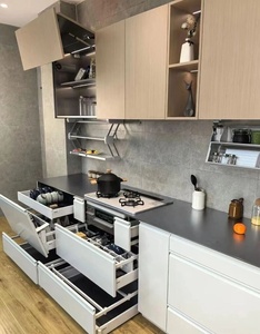 Sistema de <span class=keywords><strong>Cocina</strong></span> Funcional Equipado con Sistema de Cajones Multicapa y Estantes Plegables, <span class=keywords><strong>Encimera</strong></span> de Acero Inoxidable - Product Image 3