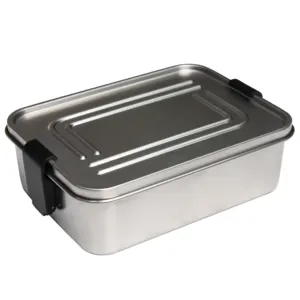 Aohea Alta Qualidade Lunch Box Quadrado Aço Inoxidável Nylon Botão de Alta Capacidade Bento Box