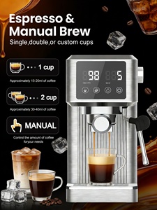 Machine à expresso électrique à écran tactile LED, 20 bars, compacte, avec buse vapeur puissante, en acier inoxydable, contrôlée par application, pour <span class=keywords><strong>latte</strong></span> - Product Image 6