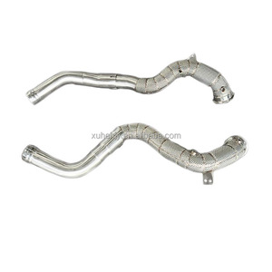 Pour Mercedes Benz W213 E63 E63s Gt63 <span class=keywords><strong>Gt63s</strong></span> <span class=keywords><strong>Amg</strong></span> 4.0t tuyau de descente droit à débit libre avec système d'échappement à enveloppe thermique - Product Image 4