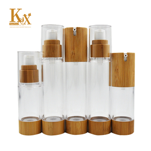Embalagem Cosmética Biodegradável de Bambu 15ml 30ml 50ml Frasco de Bomba de Loção Sem Ar - Product Image 1