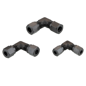 Connecteur de tuyau hydraulique coudé à 90 ° à double virole en <span class=keywords><strong>acier</strong></span> au carbone à haute pression pour tubes en aluminium de cuivre d'<span class=keywords><strong>acier</strong></span> inoxydable d'huile - Product Image 3
