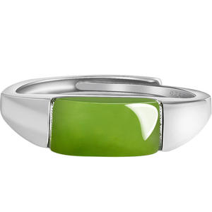 Bagues en jade néphrite Hetian naturel, argent S925 incrusté, bague pour femme, mode, réglable, certificat d'évaluation D1055 - Product Image 5