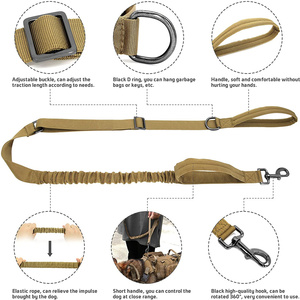 Hondenhalsband op maat met bungee-riemset, tactisch hondenvesttuig, anti-trek hondenharnas, reistassen voor huisdieren - Product Image 3