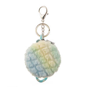 Fluffy Keychain <b>Compact</b> <b>Mirror</b> Double Sided Portable Makeup <b>Mirror</b> With Soft Faux Fur Cover Mini Travel Purse <b>Mirror</b> - Product Image 1