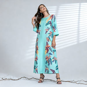 Abaya élégante en polyester imprimé sur mesure de haute qualité pour femmes musulmanes, fournisseur en gros - Product Image 2