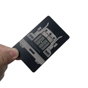 超轻钛金属信用卡黑色金属借记卡，带磁条和签名面板，用于激光雕刻