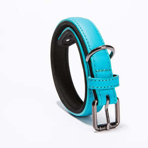 Benutzer definierte personal isierte Leder Hunde halsband Langlebige Neopren gepolsterte wasserdichte Hunde halsbänder für große mittelgroße kleine Größe - Product Image 1