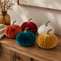 Décorations de citrouille 3D faites à la main en velours doux, personnalisées et très vendues, pour la décoration de table de Thanksgiving, de la récolte, de l'automne et d'Halloween à la maison