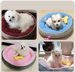 Camas y accesorios redondos de felpa corta para perros y gatos pequeños, fabricante al por mayor - Product Image 2