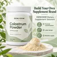 Poudre de colostrum personnalisable 500g, sans arôme, immunoglobulines naturelles pour la nutrition quotidienne, soins des cheveux et de la peau, OEM ODM