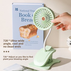 USB 충전 휴대용 클립 팬 리튬 배터리 가정용 소형 접이식 게으른 스탠드 크로스 보더 디자인 컴퓨터 사용 플라스틱 - Product Image 2