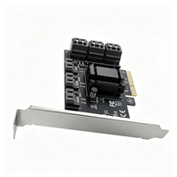 Tarjeta de Expansión PCIe 3.0 x2 a 9 SATA3, Controlador ASMedia PCIe STA de 6Gb/s, Sin RAID, para Escritorio, Compatible con Hot Swap