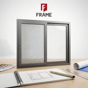 Système coulissant en alliage d'aluminium résidentiel, <span class=keywords><strong>vitrage</strong></span> isolant trempé à haute efficacité énergétique, fenêtre insonorisante avec moustiquaire - Product Image 2