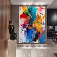Peinture à l'huile abstraite moderne colorée texturée peinte à la main sur mesure de grande taille pour la décoration murale de la maison, salon