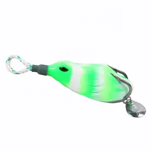 OEM and on stocks outdoor fishing bionic frog bait 11g 6-color bait frog with blood double hook