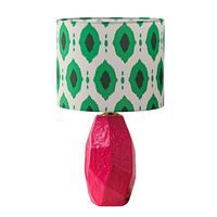 Lampe de table en céramique rose moderne avec abat-jour en tissu à motifs, lumière de bureau à 3 couleurs réglables pour la chambre à coucher, le salon, la décoration de la maison