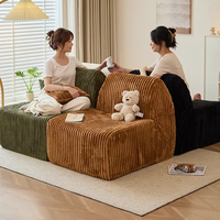 Canapé paresseux en chenille Sherpa compressé, style bloc nordique, sans cadre, emballé sous vide, en boîte, pour l'exportation en gros