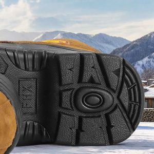 Bottes de neige pour hommes en peau de mouton, chaudes, antidérapantes, résistantes à l'usure, résistantes au froid, en laine, à talon moyen, à lacets avant, couleur unie - Product Image 4