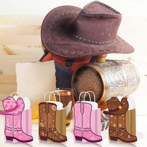 12 Bolsas de Papel con Diseño de Botas de Vaquero, Tema del Oeste, para Fiestas de Rodeo, Bolsas de Regalo Kraft con Asas para Fiestas de Cumpleaños de Vaqueros y Vaqueras - Product Image 6