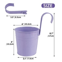 Pot de fleur suspendu en fer coloré personnalisable/pot suspendu pots de jardin de balcon jardinière en seau en métal