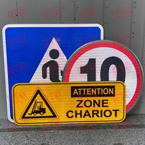 Yellow TriangleTraffic Safety Sign Board Placa de señal reflectante de 1,5mm de espesor con placa de aluminio - Product Image 5