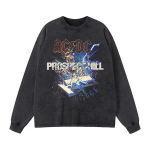 <span class=keywords><strong>T</strong></span>-<span class=keywords><strong>shirt</strong></span> <span class=keywords><strong>vintage</strong></span> à manches longues et col rond, 100% coton, tissu tricoté, imprimé numérique, <span class=keywords><strong>musique</strong></span> rock passionnée, streetwear pour hommes - Product Image 1