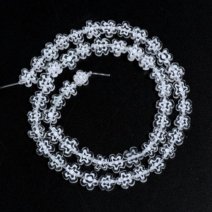 Cuentas sueltas de flores secas huecas al por mayor, cuentas de cristal con forma de flor gruesa brillante colorida, cuentas de flores para la fabricación de joyas - Product Image 4