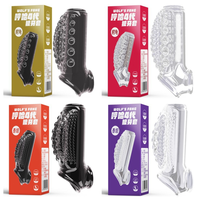 Jouets sexuels pour adultes, préservatif allongé et épaissi avec des épines, dents de loup, préservatif en cristal réutilisable pour homme
