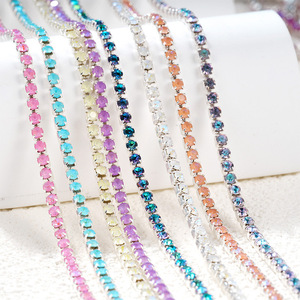 Chaîne de strass 2/2,5 mm, chaîne à griffes dense, accessoires de bijoux pour coques de téléphone DIY, vente en gros - Product Image 1