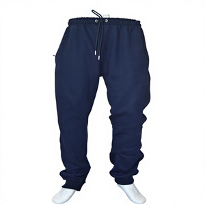 Men Dark Navy 100% Cotton Fleece <b>Track</b> <b>Trousers</b> Comfortable Breathable Lightweight Jogger Pants Custom Logo Anti-Pilling - Product Image 1