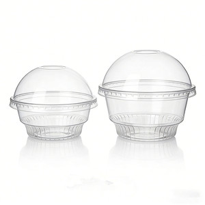 Vasos Desechables de Plástico PET Transparente para Helado con <span class=keywords><strong>Tapas</strong></span> de Domo, <span class=keywords><strong>6</strong></span>/8/12 oz, Vasos para Postres y Batidos de Grado Alimenticio, 92/98 mm - Product Image 2
