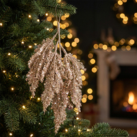 Pendentifs de Noël LANTINGXU pour décorations suspendues à l'arbre, nœuds et feuilles de Noël scintillants, décoration de Noël personnalisée