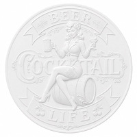 Plaque Métallique Gaufrée Vintage Thème Bière, Cocktails, Pin-up Girl et Barils, Décoration Murale de Bar, Personnalisable OEM, Fournisseur Direct d'Usine