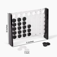 Jeu de Connect Four en acrylique transparent personnalisé en gros avec logo sérigraphié pour le divertissement familial