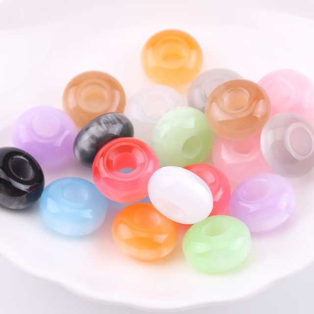 Large Hole Abacus Beads, Resin Beads, Bracelet Beads, Matching Beads, Loose Beads, Handmade DIY Clothing Accessories