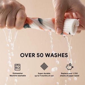 Torchons Suédois Super Absorbants Serviettes en <span class=keywords><strong>Papier</strong></span> de Cuisine Réutilisables et Anti-Rayures Linge à Vaisselle Lavable - Product Image 3
