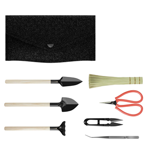 L'ensemble de mini outils comprend des ciseaux à râteau en bois pince à épiler une brosse en <span class=keywords><strong>bambou</strong></span> dans un support de stockage de tissu Kit d'outils <span class=keywords><strong>pour</strong></span> bonsaï de qualité supérieure - Product Image 2