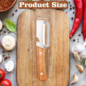 NOUVEAU <span class=keywords><strong>Éplucheur</strong></span> <span class=keywords><strong>manuel</strong></span> <span class=keywords><strong>de</strong></span> légumes et fruits antidérapant pour la cuisine, couteau à éplucher en acier inoxydable avec manche en bois - Product Image 2