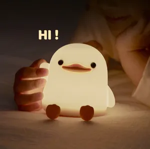 High Quality Personalised Night Light Silicone Mini Smile Duck Night Lamp Cartoon Mini Night Lights For Kids Room