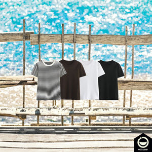 Camiseta Casual de Verano para Mujer, Cuello Redondo, Manga Corta, Tejido de Poliéster Sólido Comprimido, Transpirable y Ecológico, 4 Colores Disponibles - Product Image 3