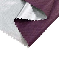20D PU 15mm ripstop veste en tissu nylon imperméable tissu argenté