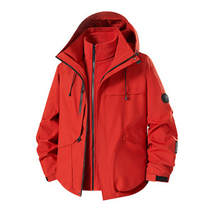 Outdoor 3 In 1 Windproof Jacket Unisex Workwear Uniform Customizable With Logo Printing For Corporate Employees - Product Image 2
