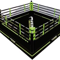 Ensemble complet de ring de boxe de qualité commerciale, durable, avec escaliers et protections d'angle, pour compétitions de boxe et de MMA