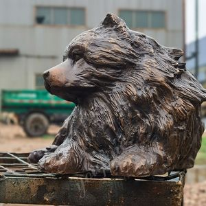 Belle Bronze Chow Sculpture Statue de Jardin - Product Image 3