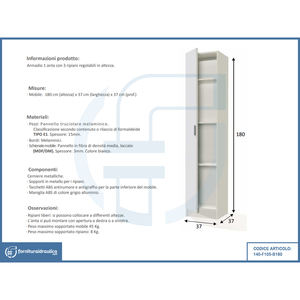 Armoire en tissu pliable multifonctionnelle autoportante convertible 180x37.2x37cm pour la maison ou l'appartement – Organisateur de vêtements - Product Image 3