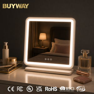 กระจกแต่งหน้าฮ<span class=keywords><strong>อล</strong></span><span class=keywords><strong>ลี</strong></span>่วูดพร้อมไฟ LED แถบยาว 80 ซม. ขนาดใหญ่ 3 โหมดแสง ปรับความสว่างไ<span class=keywords><strong>ด</strong></span>้ด้วยระบบสัมผัส กระจกแต่งหน้าแบบตั้งโต๊ะ สีขาว - Product Image 1