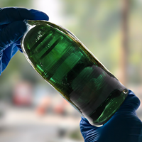 Saphir vert cultivé par la méthode Czochralski, tige de cristal de corindon synthétique, fournisseur de pierres précieuses de laboratoire