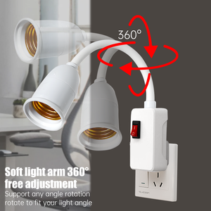 E27 đèn cơ sở linh hoạt uốn cong di động kiểm tra ánh sáng ổ cắm ánh sáng adapter cắm chuyển đổi EU chúng tôi Anh cắm đèn chủ cho LED bảng đèn - Product Image 1
